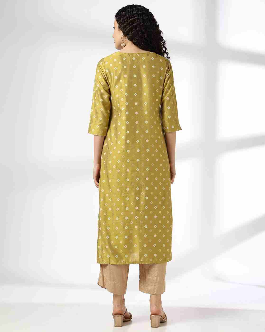 AVAASA MIX N' MATCH | Women Geometric Print Straight Kurta|2