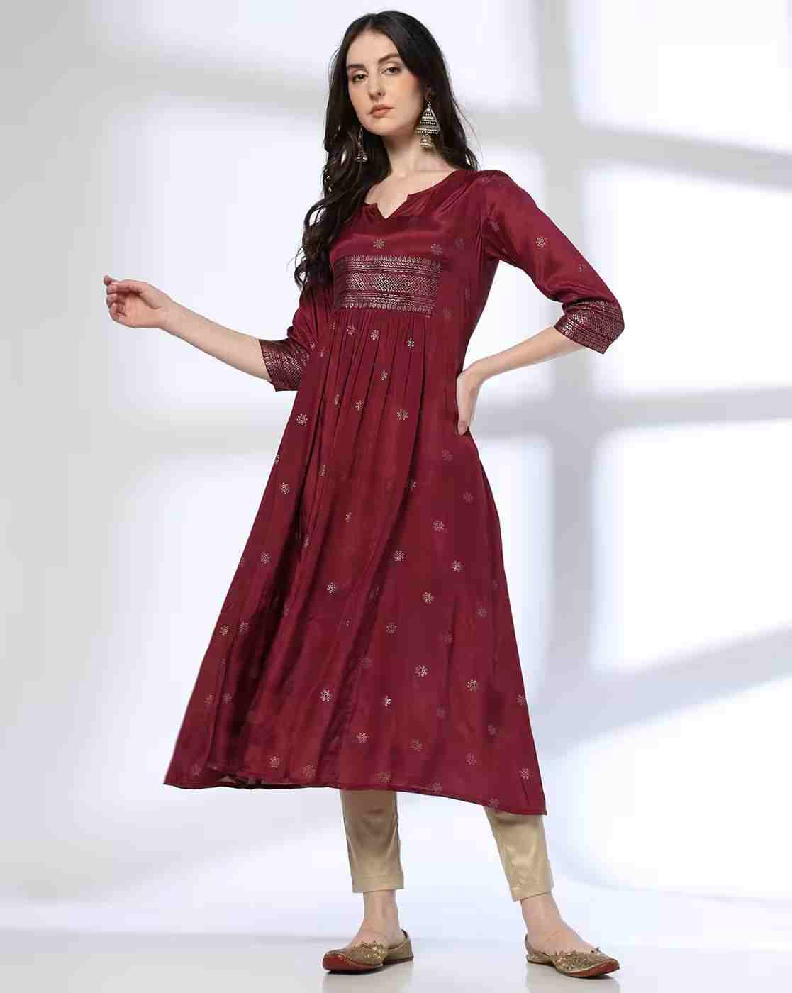 AVAASA MIX N' MATCH | Women Printed Flared Kurta|0