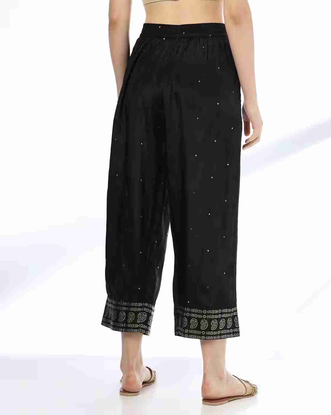 AVAASA MIX N' MATCH | Women Embellished Mid-Rise Pants|2