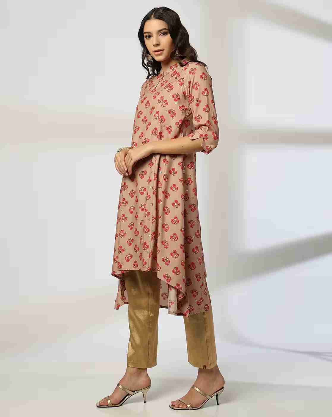 AVAASA MIX N' MATCH | Women Floral Print A-Line Kurta|1