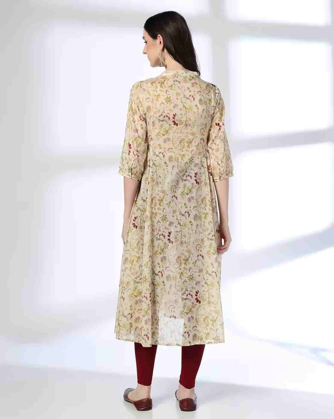AVAASA MIX N' MATCH | Women Floral Print Flared Kurta|2