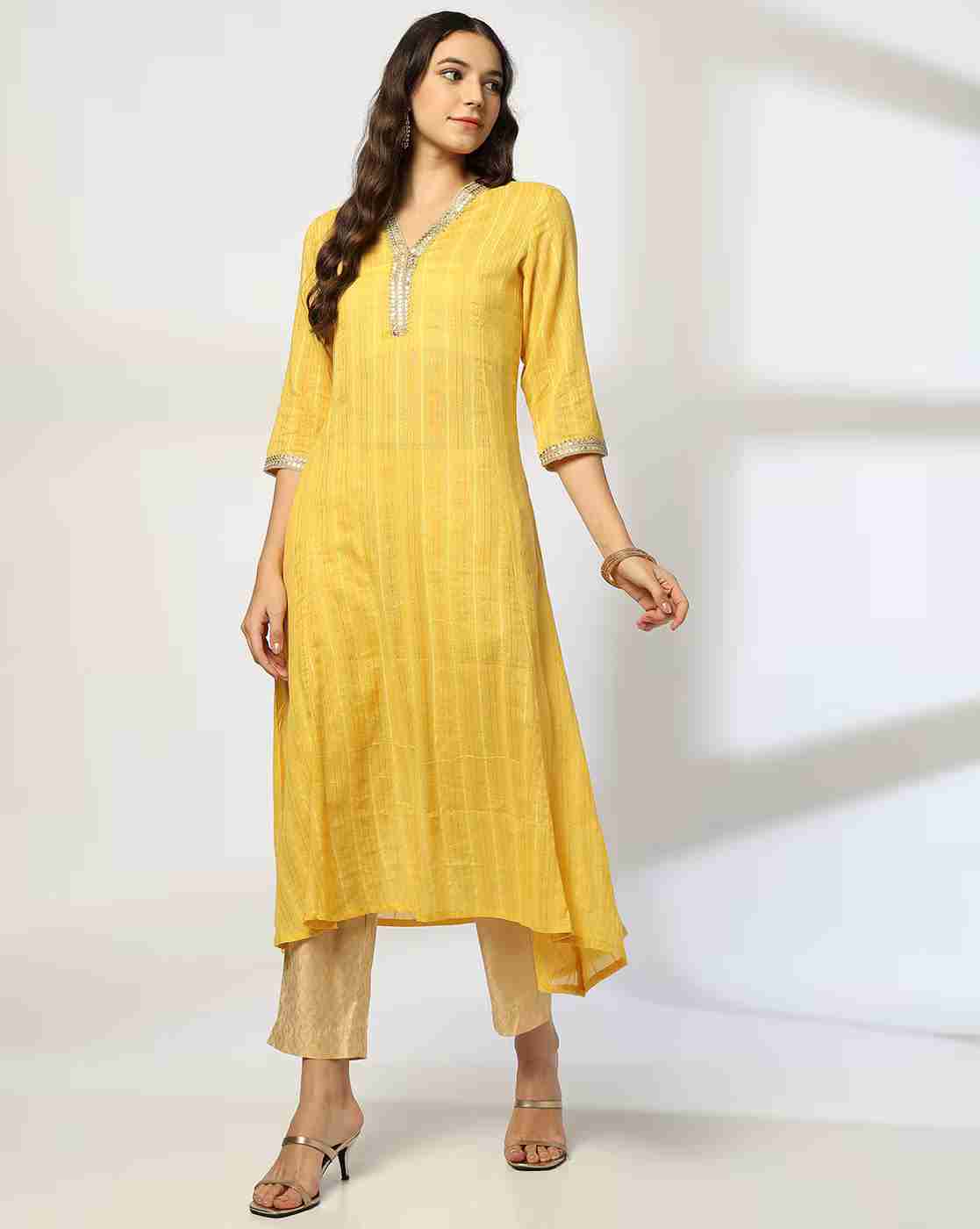 AVAASA MIX N' MATCH | Women Sequinned A-Line Kurta|0