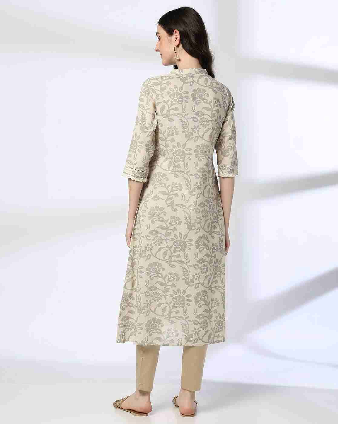 AVAASA MIX N' MATCH | Women Floral Print A-Line Kurta|2