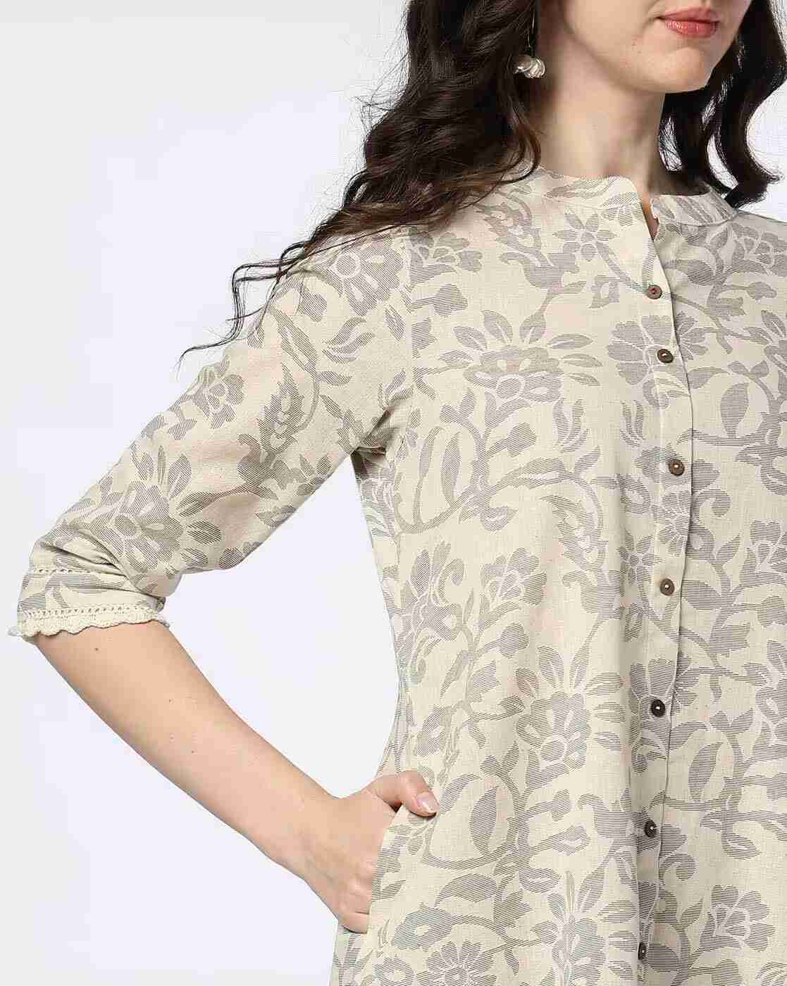 AVAASA MIX N' MATCH | Women Floral Print A-Line Kurta|3