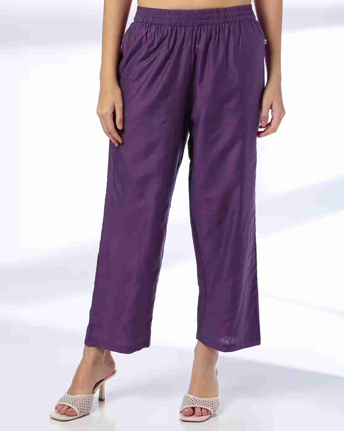 AVAASA MIX N' MATCH | Women Palazzos with Elasticated Waist|0