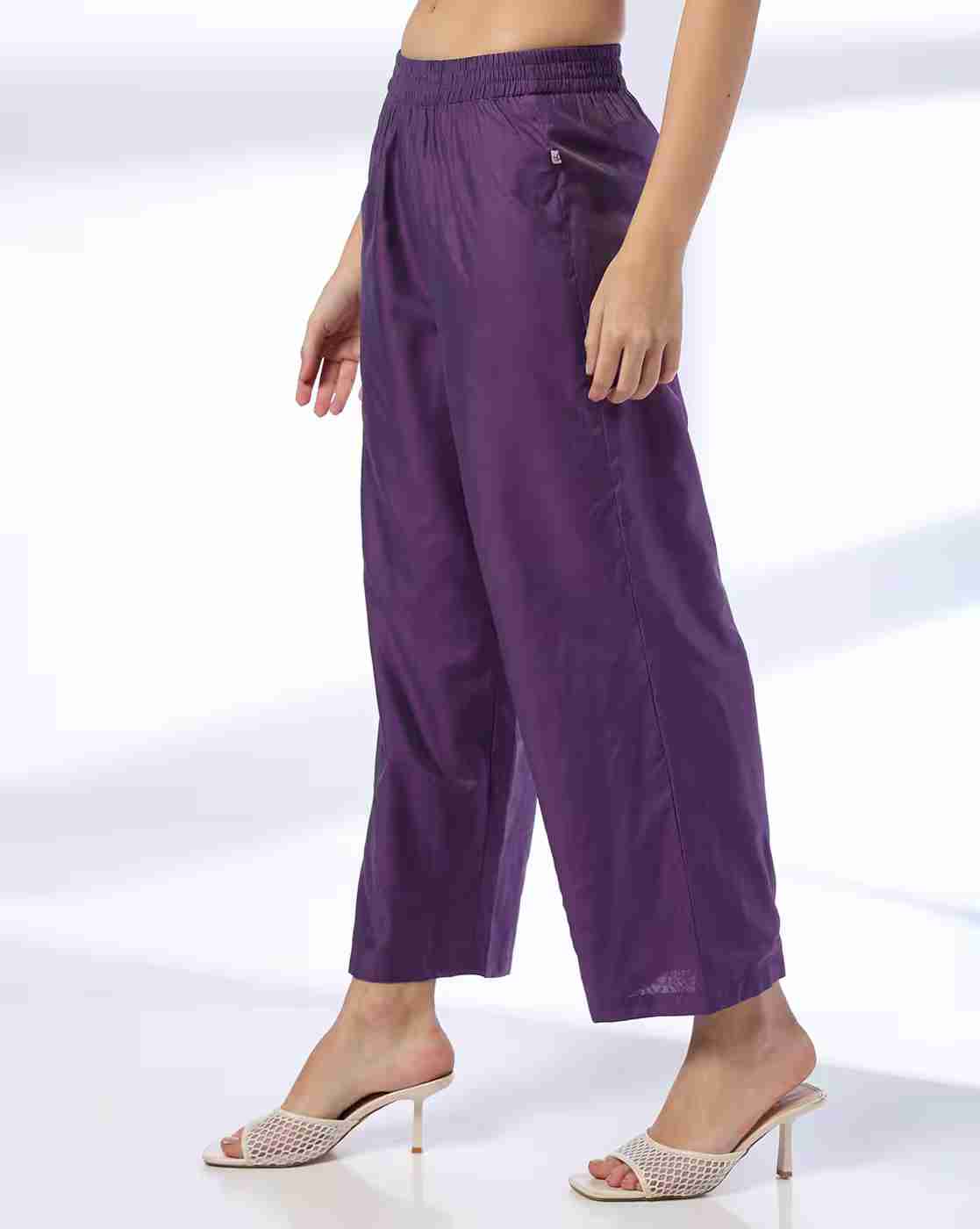 AVAASA MIX N' MATCH | Women Palazzos with Elasticated Waist|1