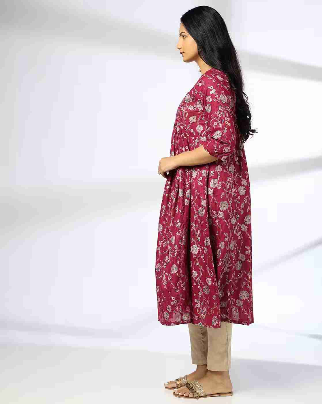 AVAASA MIX N' MATCH | Women Floral Print Fit & Flare Dress|1