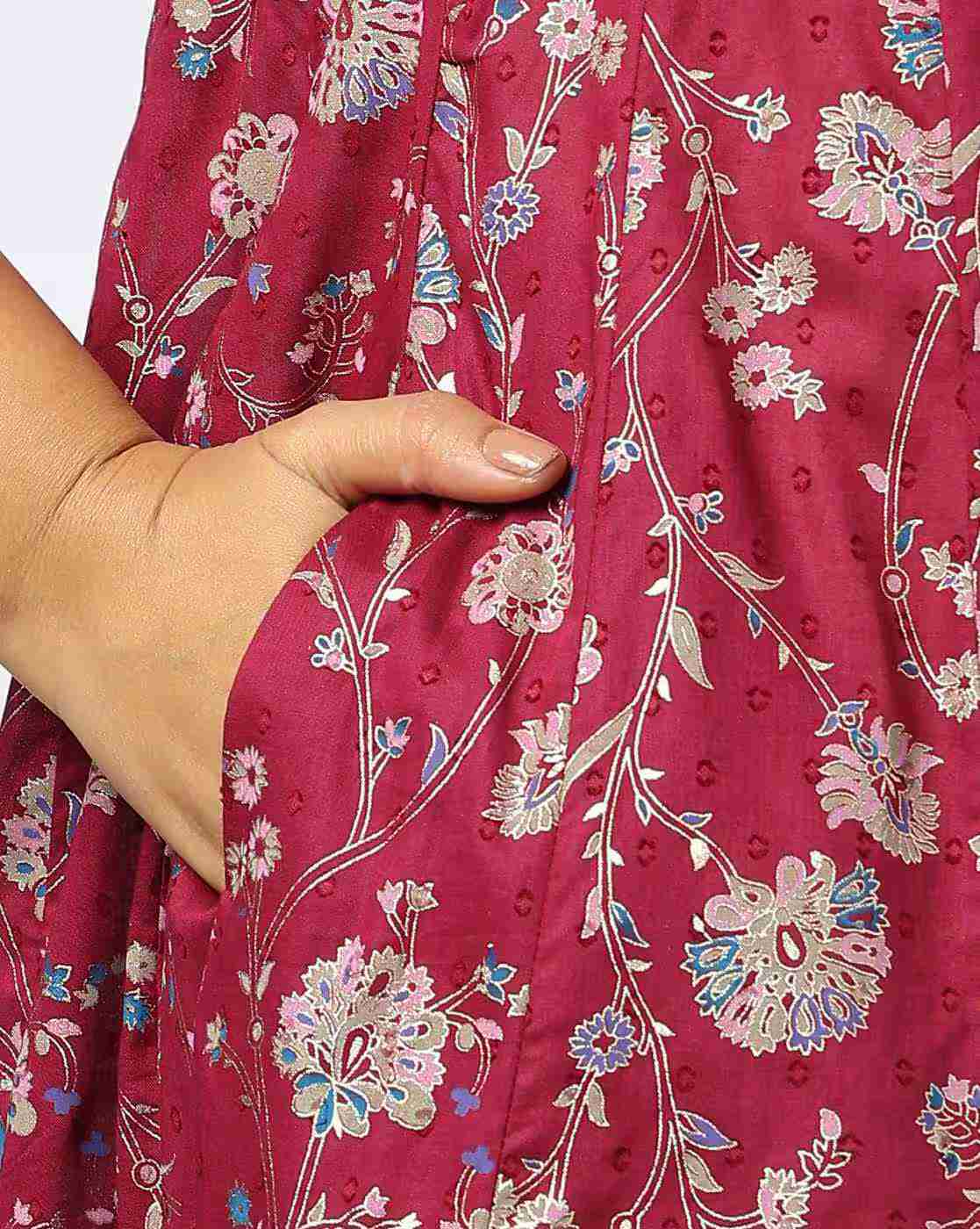 AVAASA MIX N' MATCH | Women Floral Print Fit & Flare Dress|4