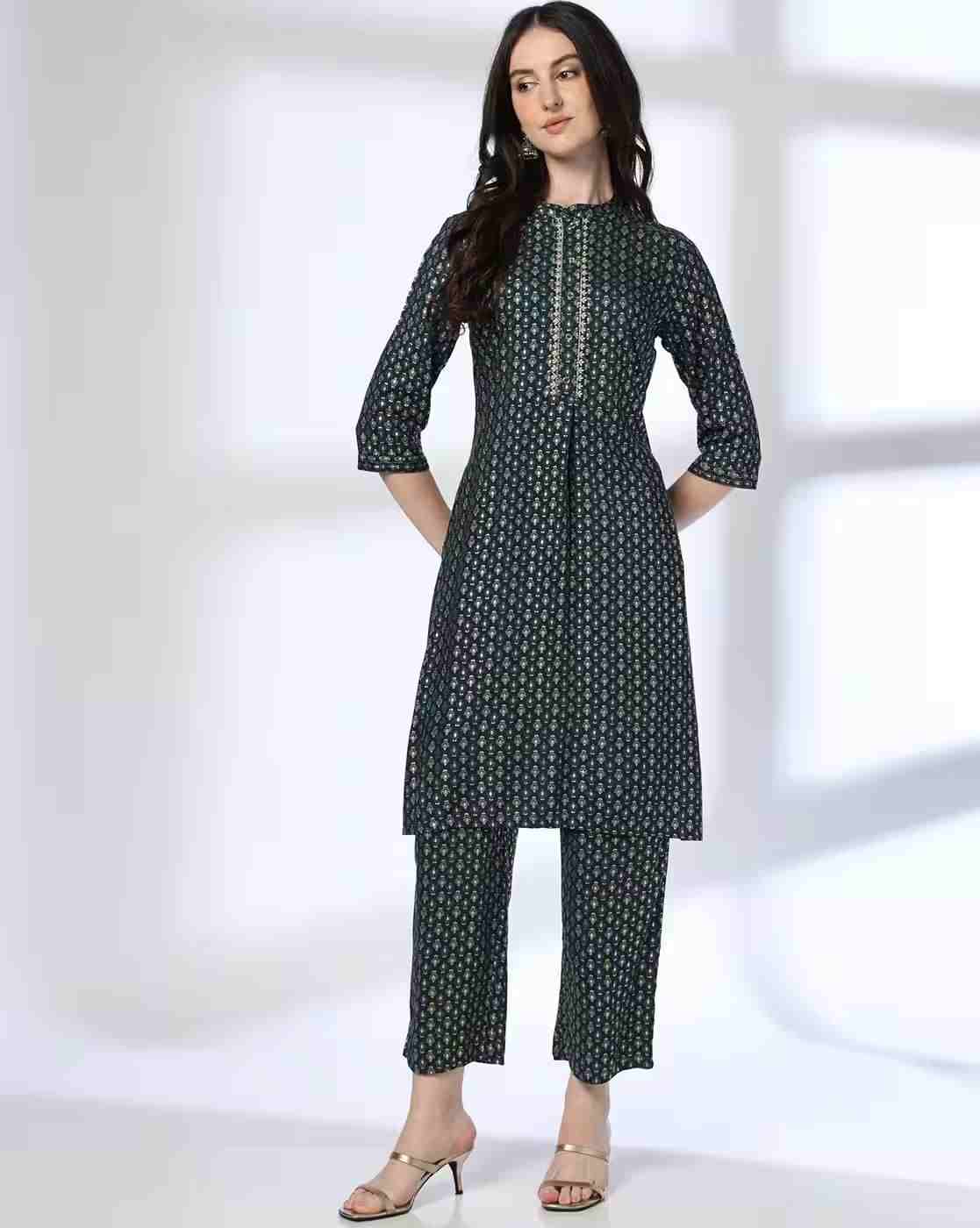 AVAASA MIX N' MATCH | Women Printed Straight Kurta & Pant Set|0