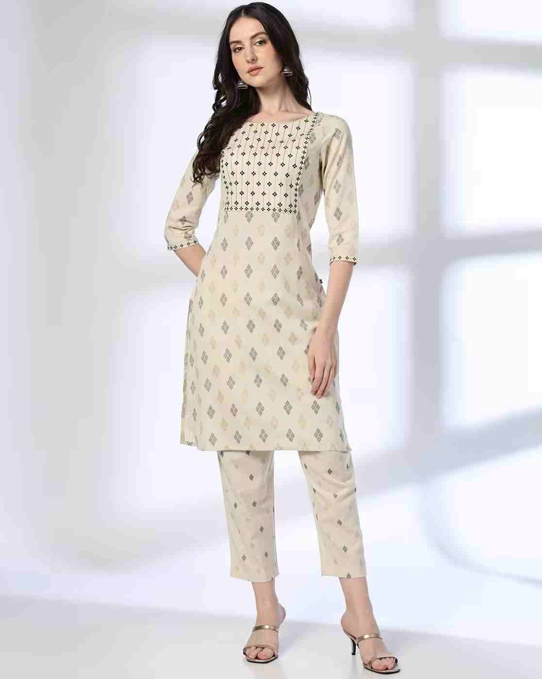 AVAASA MIX N' MATCH | Women Printed Straight Kurta & Pant Set|0