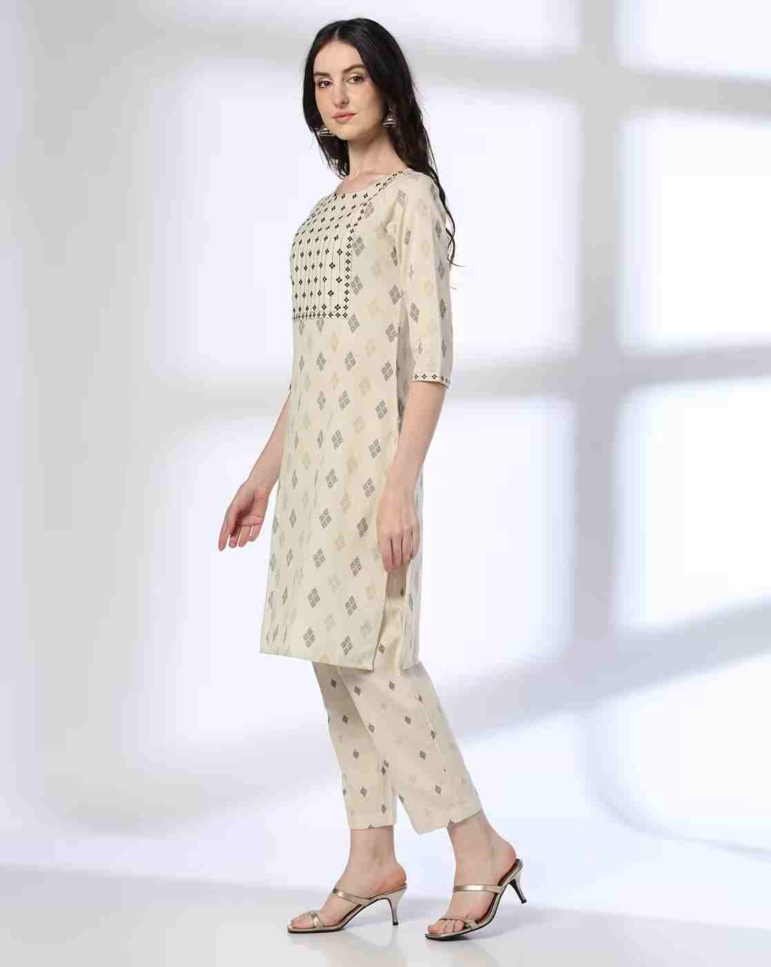 AVAASA MIX N' MATCH | Women Printed Straight Kurta & Pant Set|1