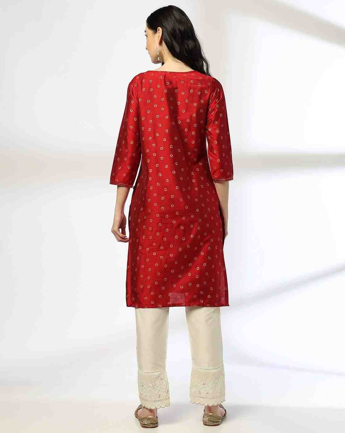 AVAASA MIX N' MATCH | Women Embroidered Straight Kurta|2