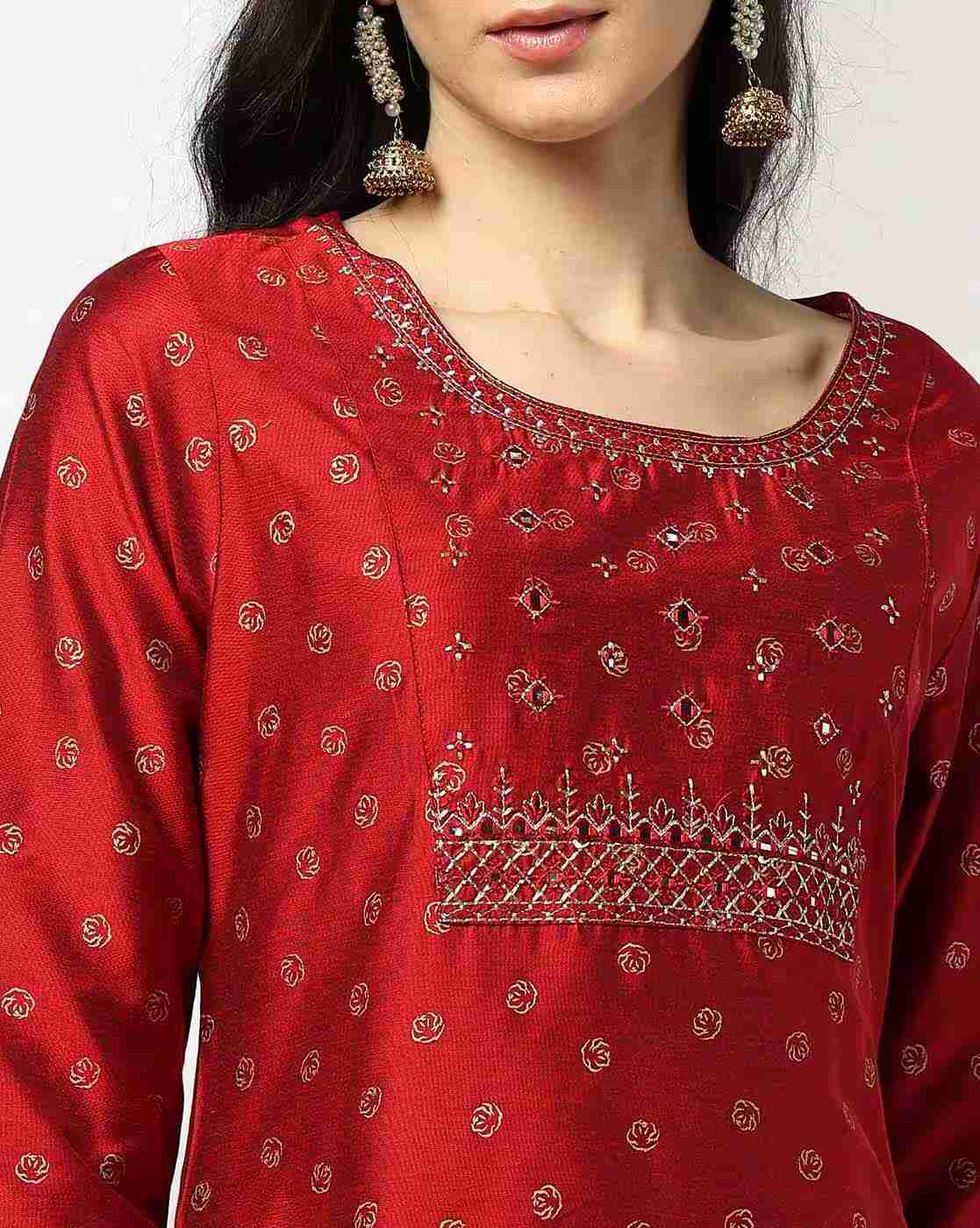 AVAASA MIX N' MATCH | Women Embroidered Straight Kurta|4