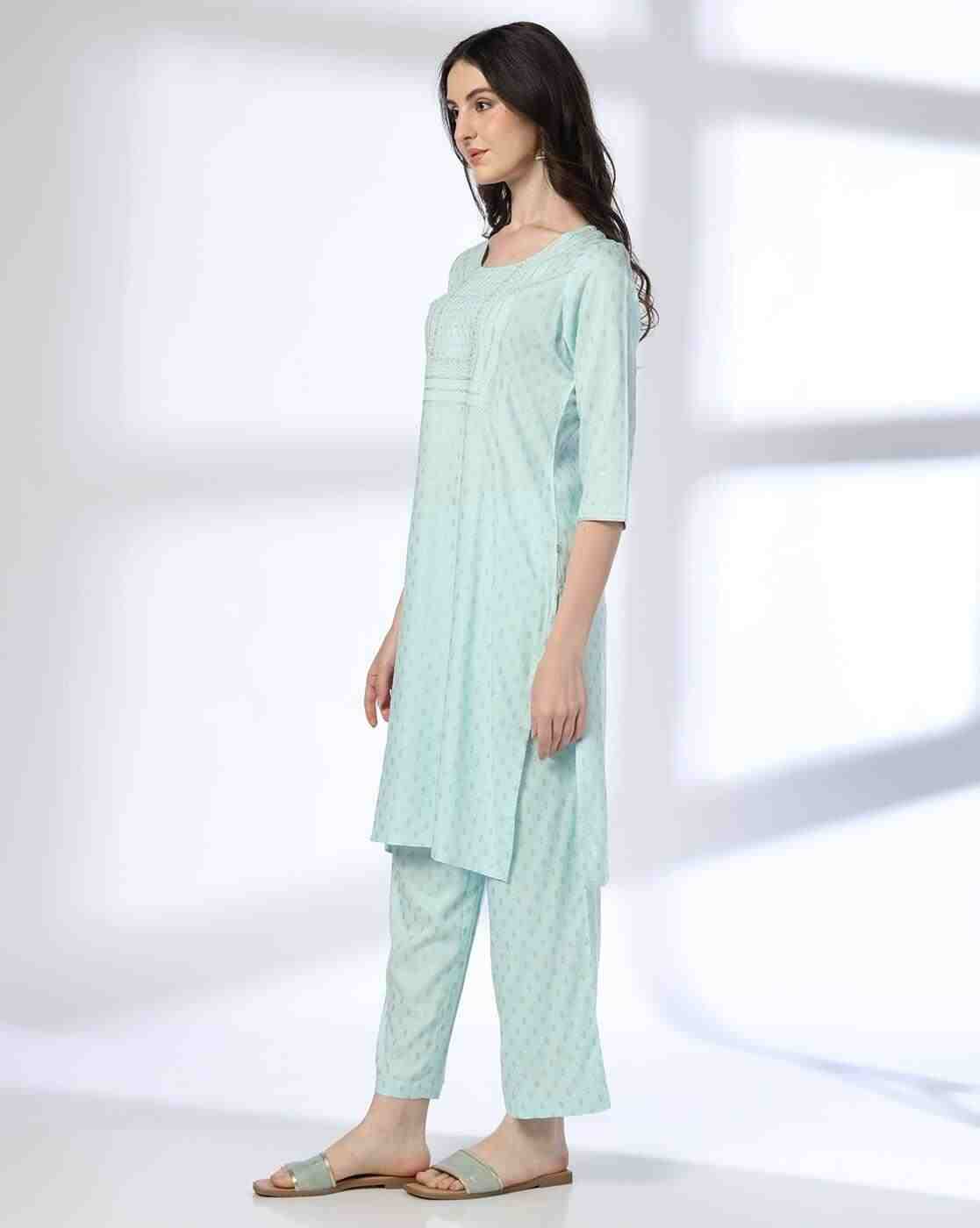 AVAASA MIX N' MATCH | Women Printed Straight Kurta & Pant Set|1