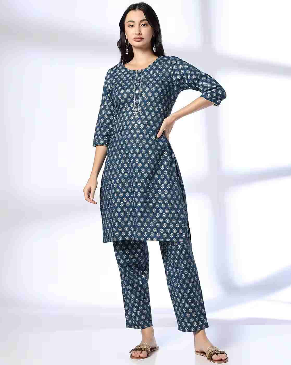 AVAASA MIX N' MATCH | Women Floral Print Straight Kurta Suit Set|0