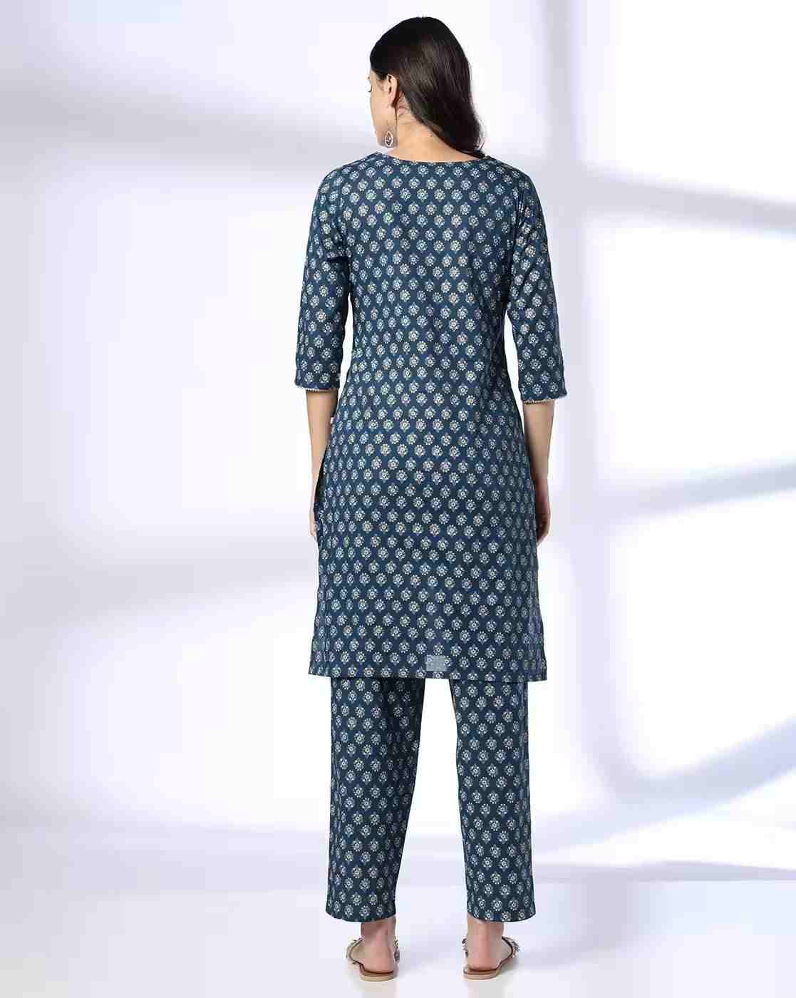 AVAASA MIX N' MATCH | Women Floral Print Straight Kurta Suit Set|2
