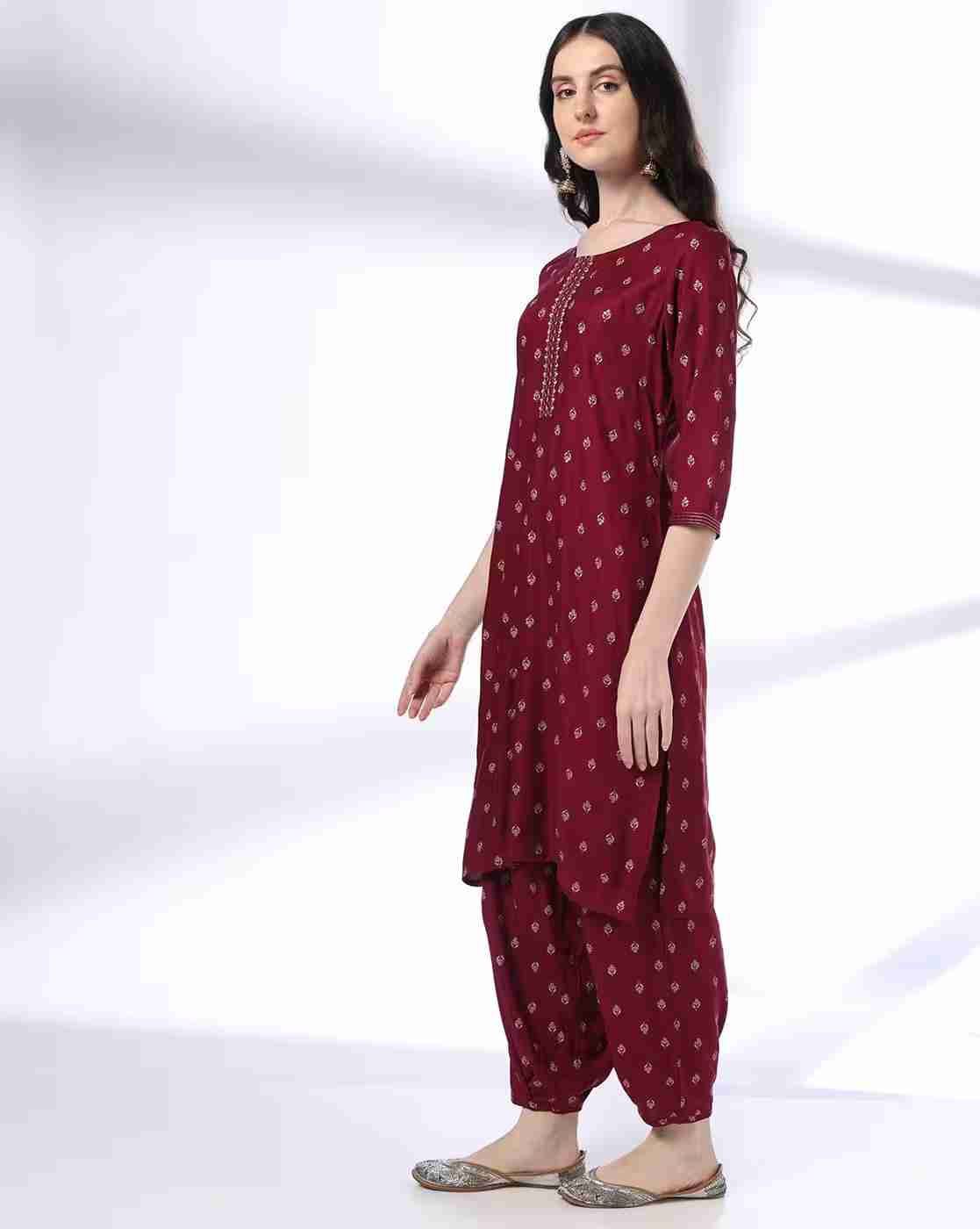 AVAASA MIX N' MATCH | Women Printed Straight Kurta & Salwar Set|1