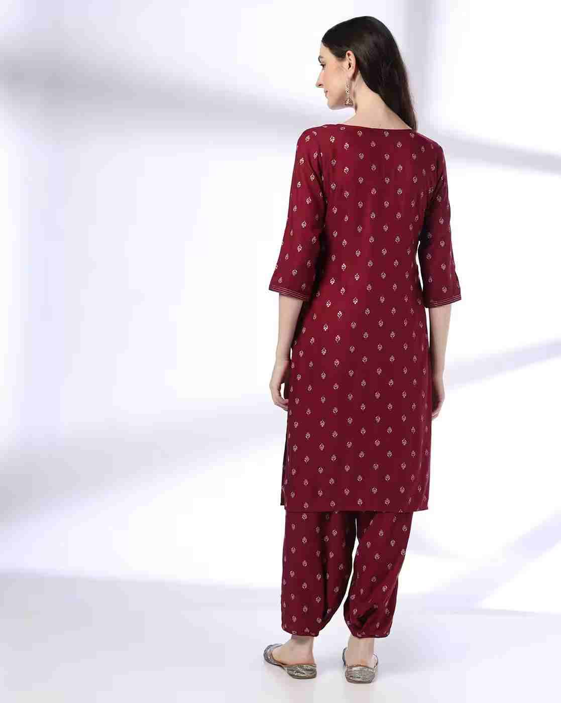 AVAASA MIX N' MATCH | Women Printed Straight Kurta & Salwar Set|2