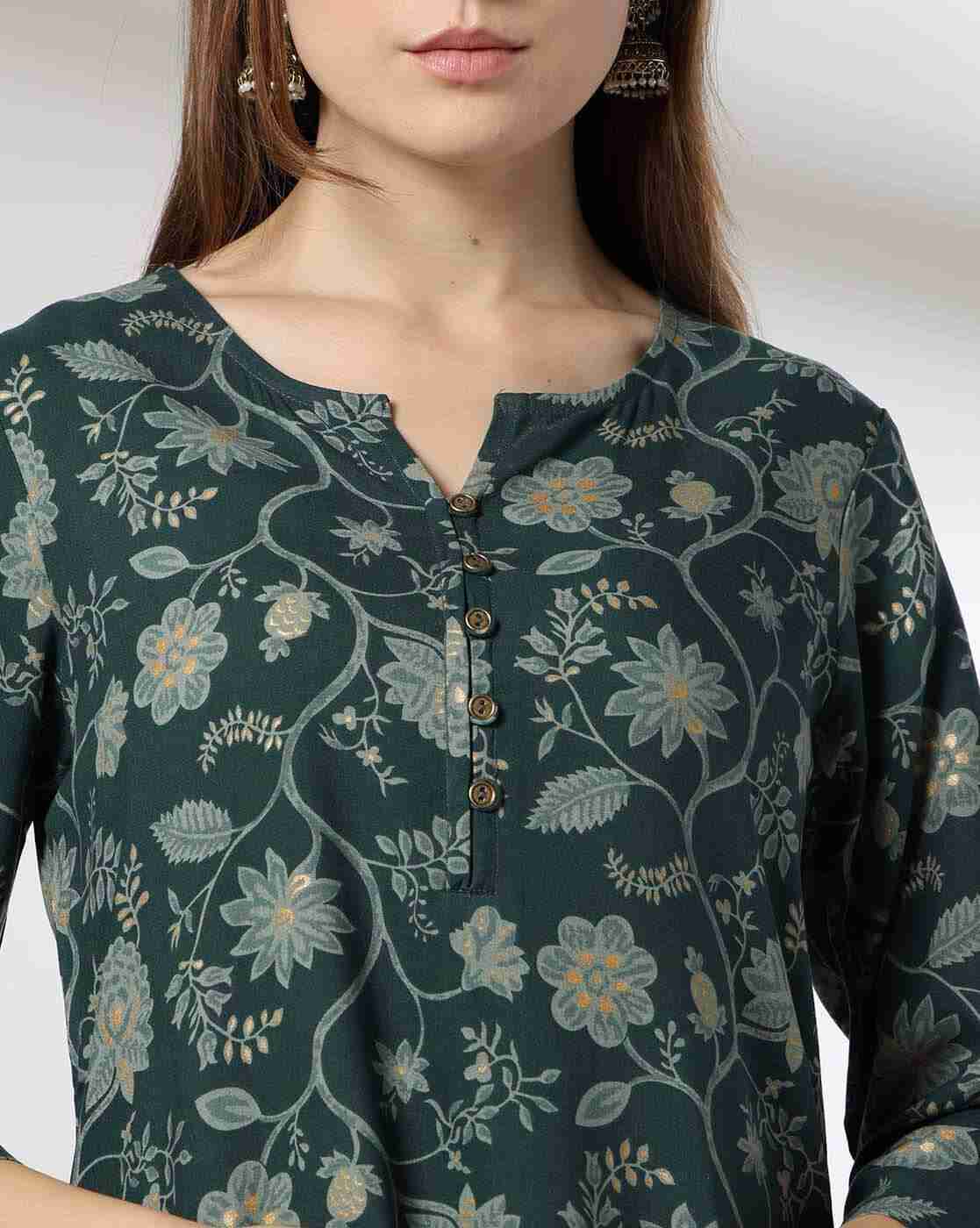AVAASA MIX N' MATCH | Women Floral Print Straight Kurta|3