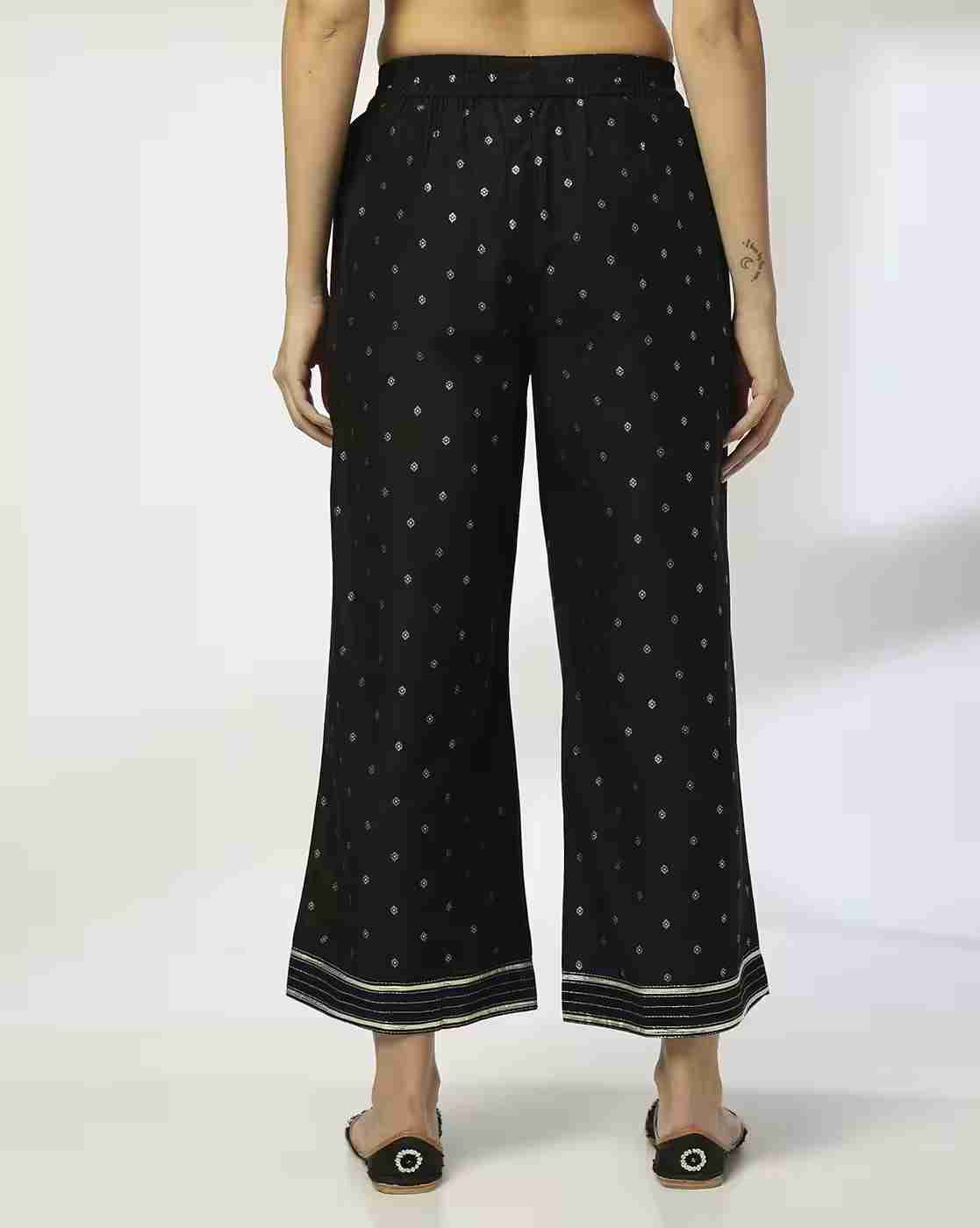 AVAASA MIX N' MATCH | Women Foil Print Palazzos|2