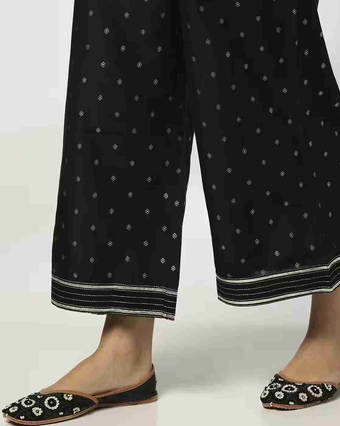 AVAASA MIX N' MATCH | Women Foil Print Palazzos|4