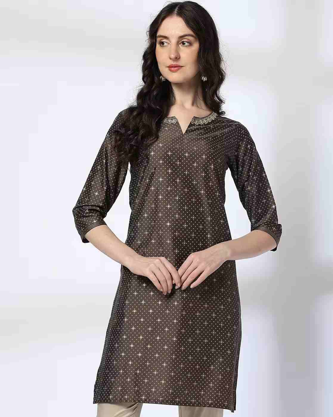 AVAASA MIX N' MATCH | Women Bandhani Print Straight Kurta|0