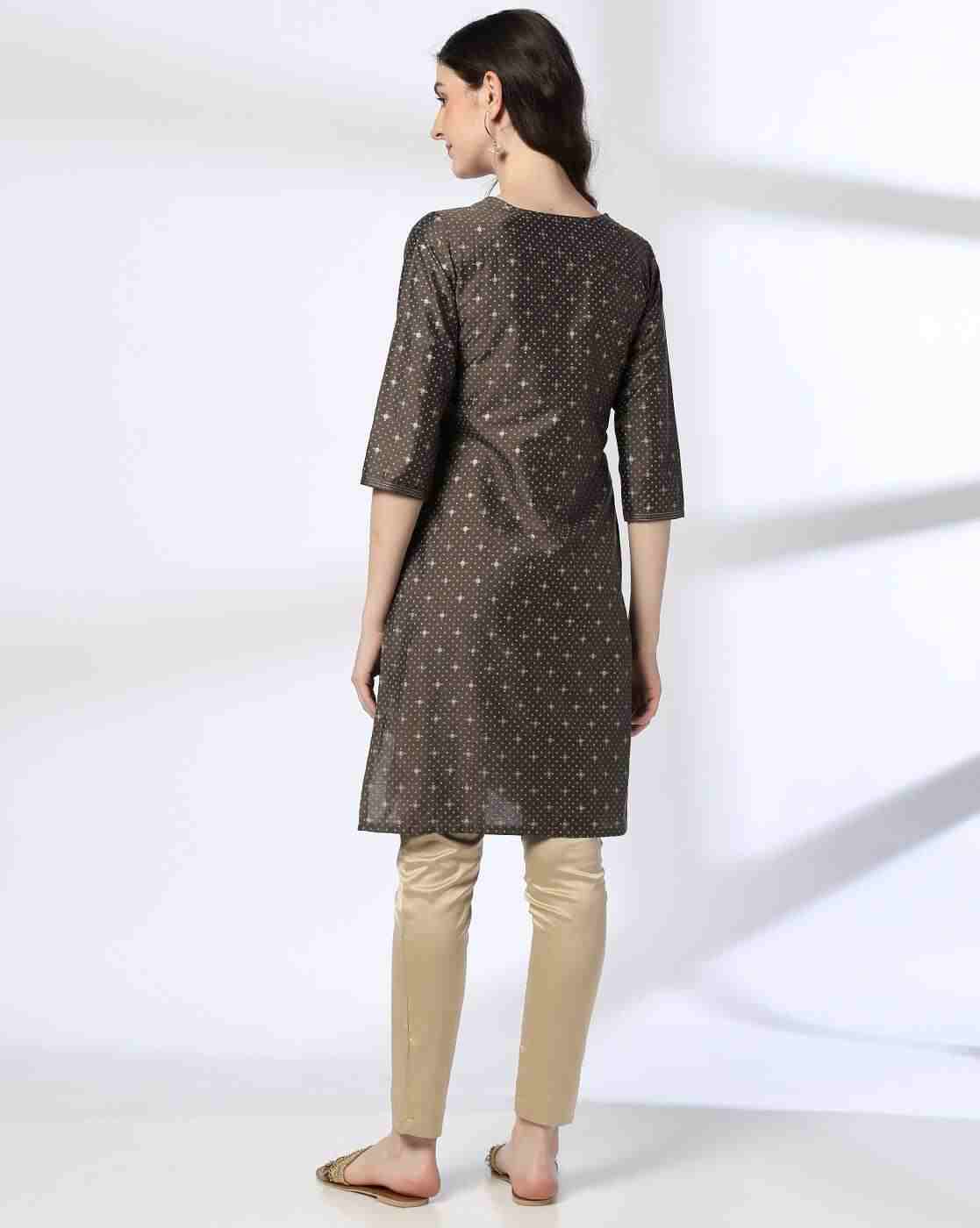 AVAASA MIX N' MATCH | Women Bandhani Print Straight Kurta|2