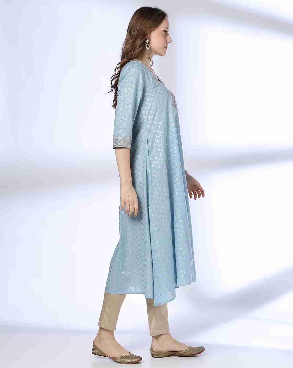 AVAASA MIX N' MATCH | Women Printed A-Line Kurta|1