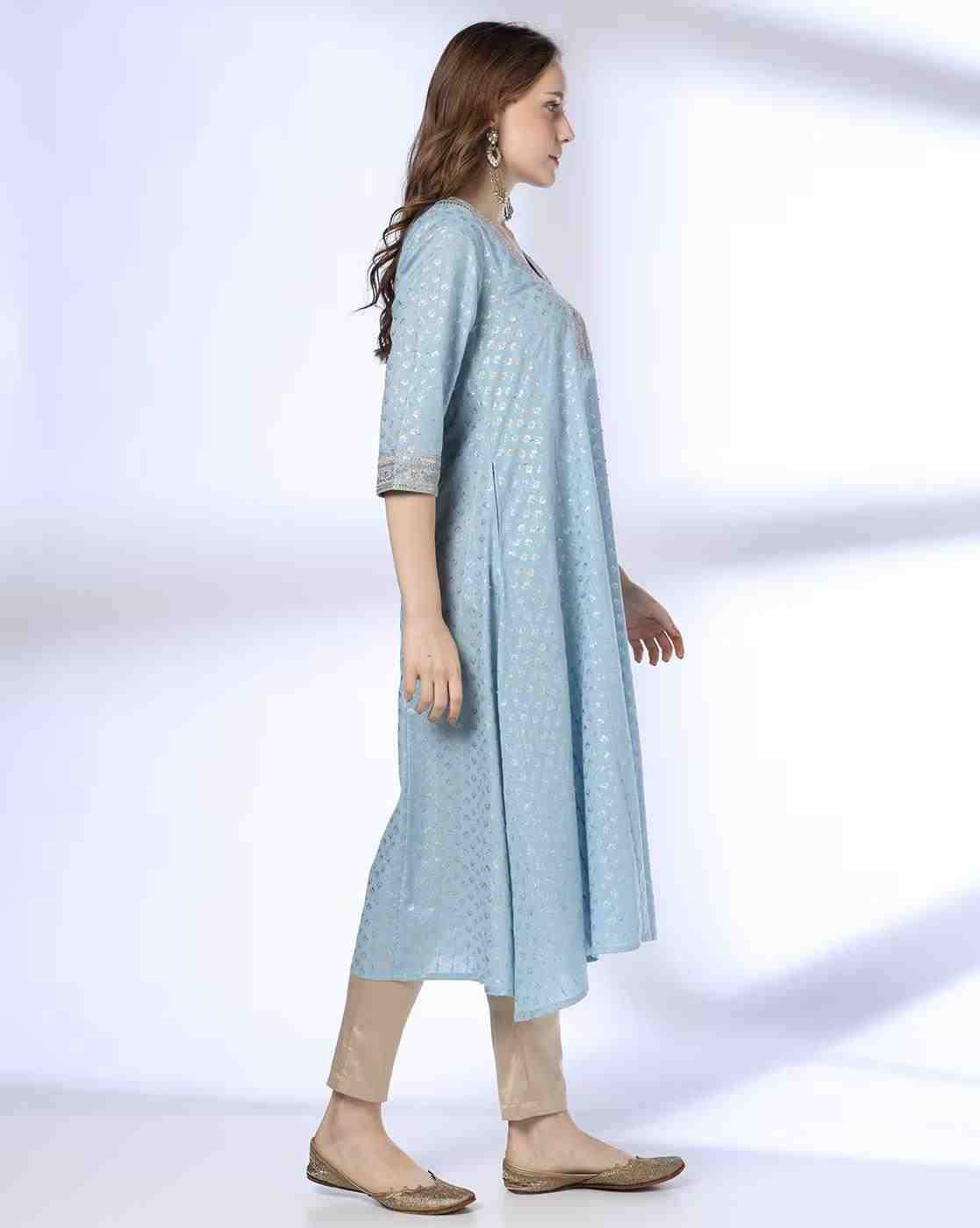 AVAASA MIX N' MATCH | Women Printed A-Line Kurta|1