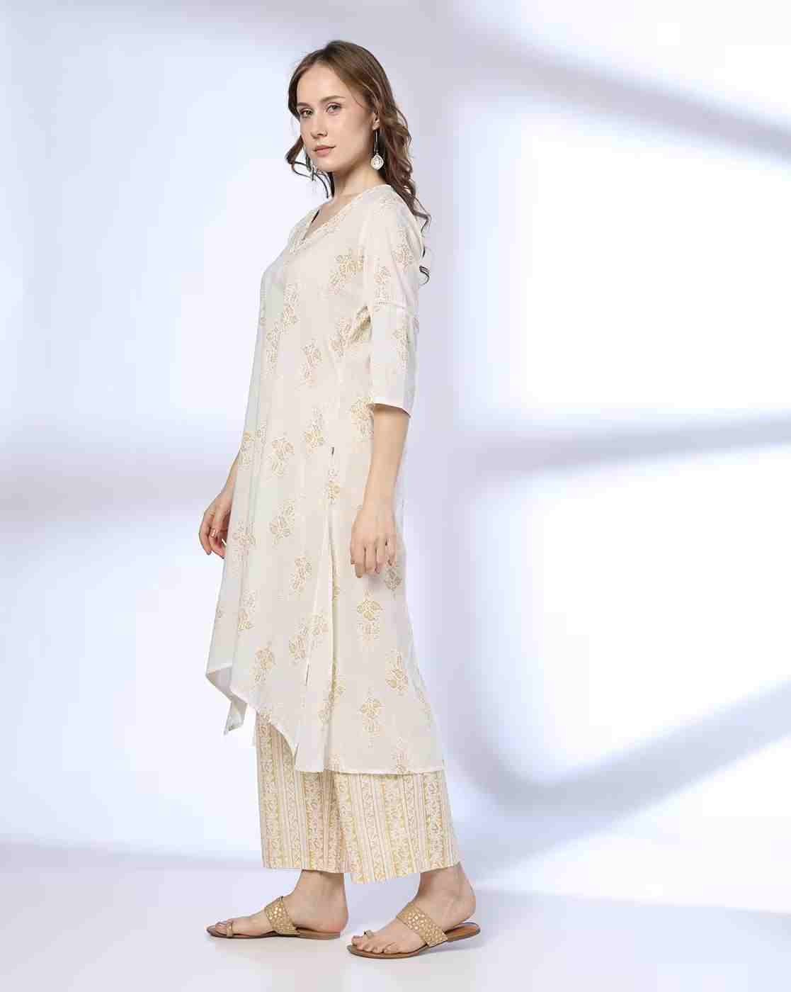 AVAASA MIX N' MATCH | Women Floral Print A-line Kurta & Pants Set|2
