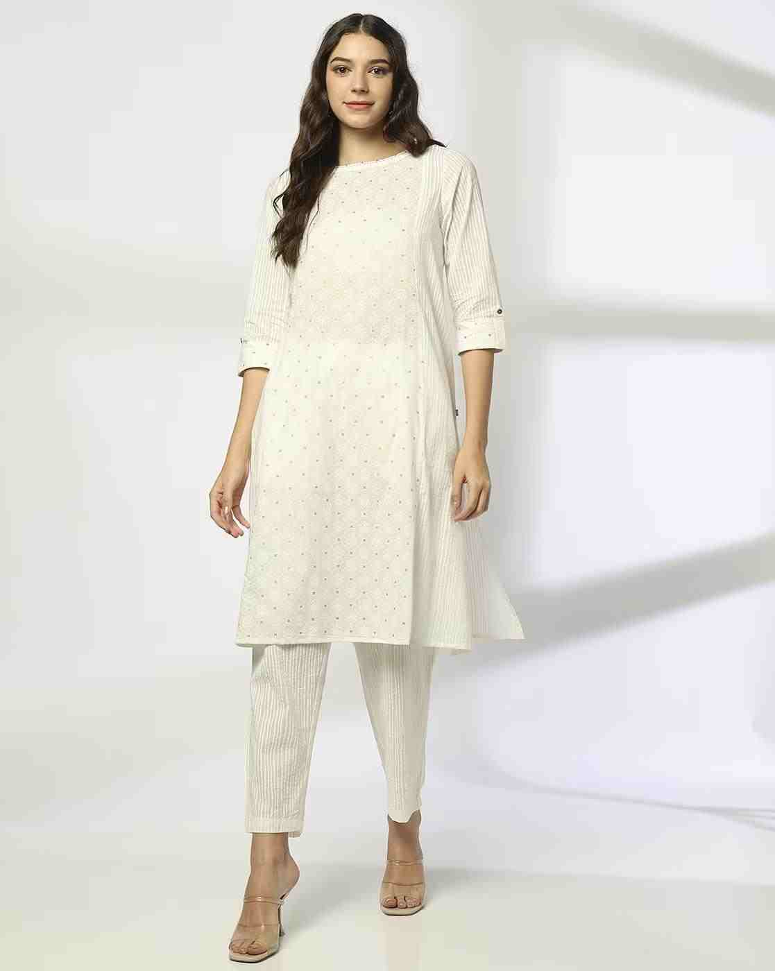 AVAASA MIX N' MATCH | Women Printed A-Line Kurta & Pants|0