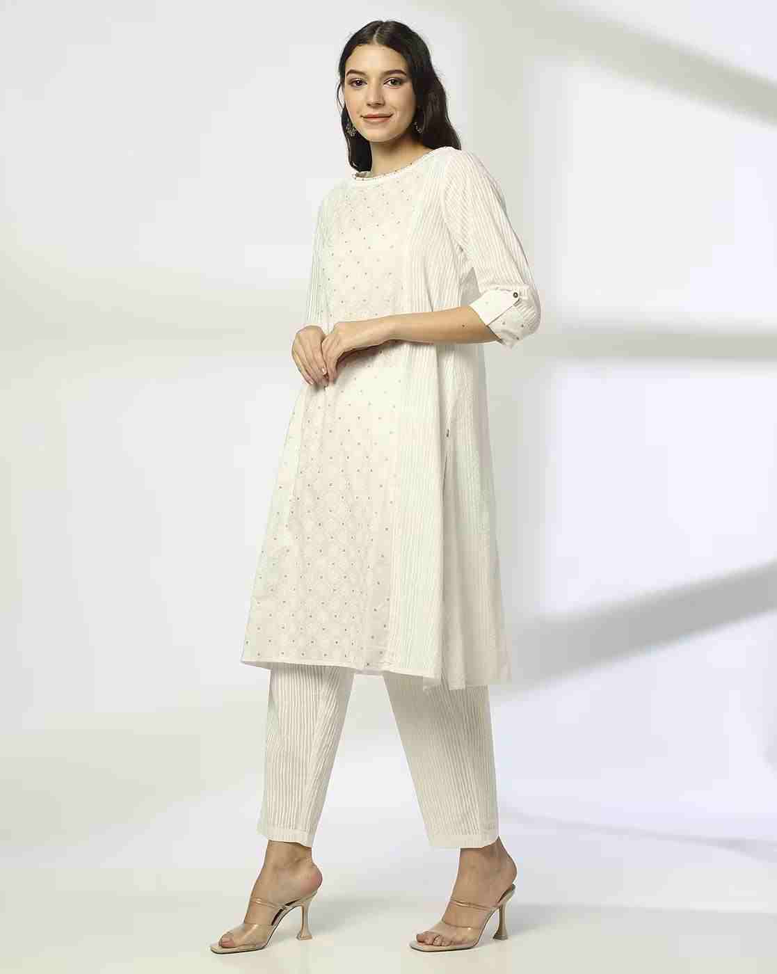 AVAASA MIX N' MATCH | Women Printed A-Line Kurta & Pants|1