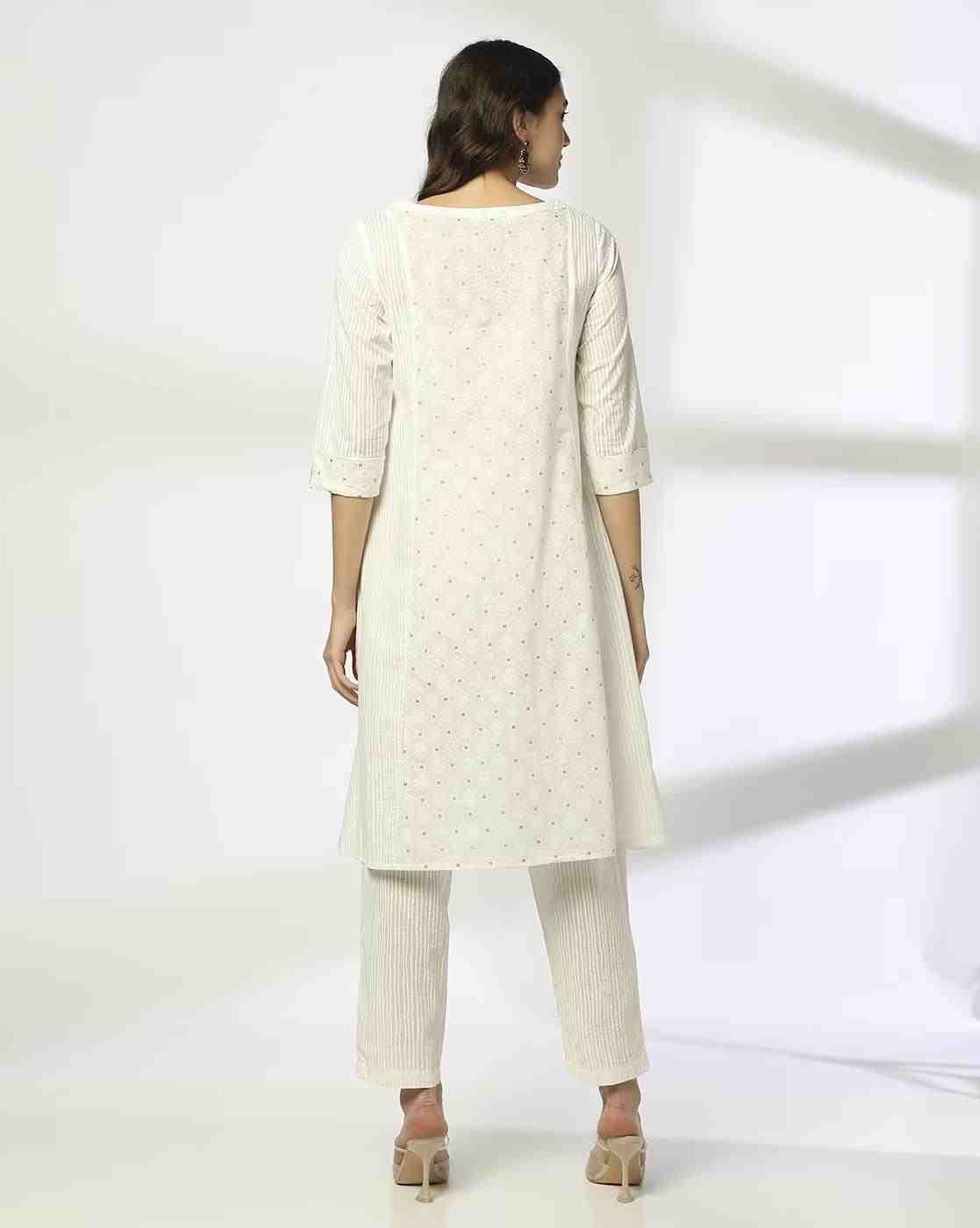 AVAASA MIX N' MATCH | Women Printed A-Line Kurta & Pants|2