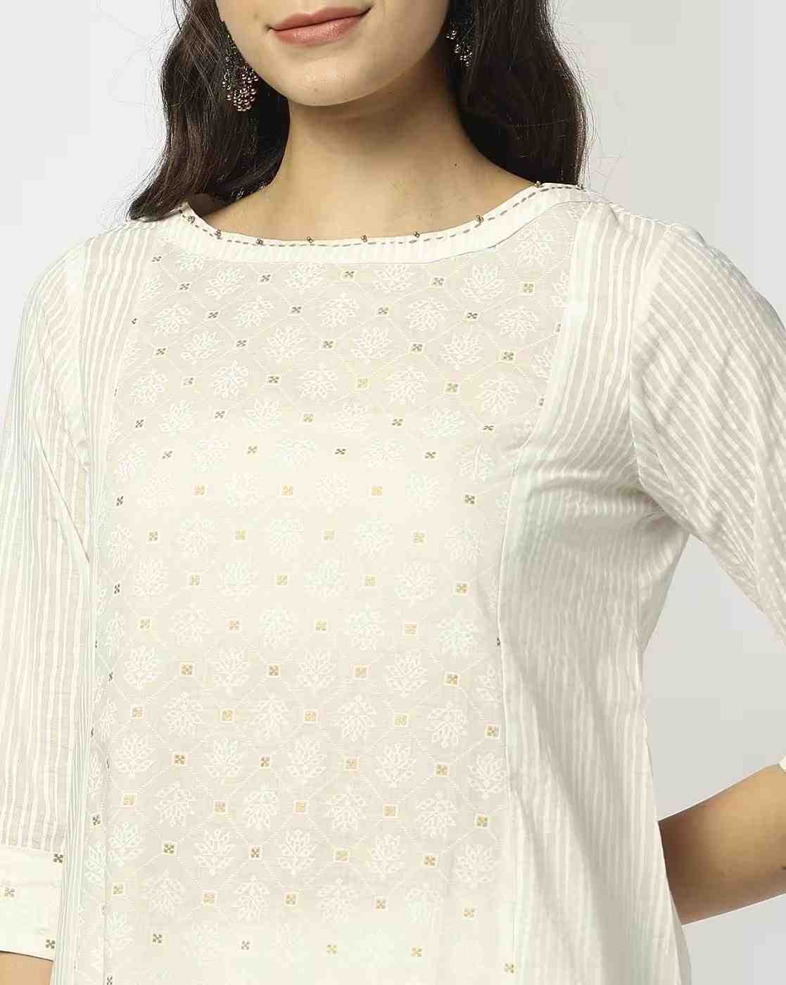AVAASA MIX N' MATCH | Women Printed A-Line Kurta & Pants|3