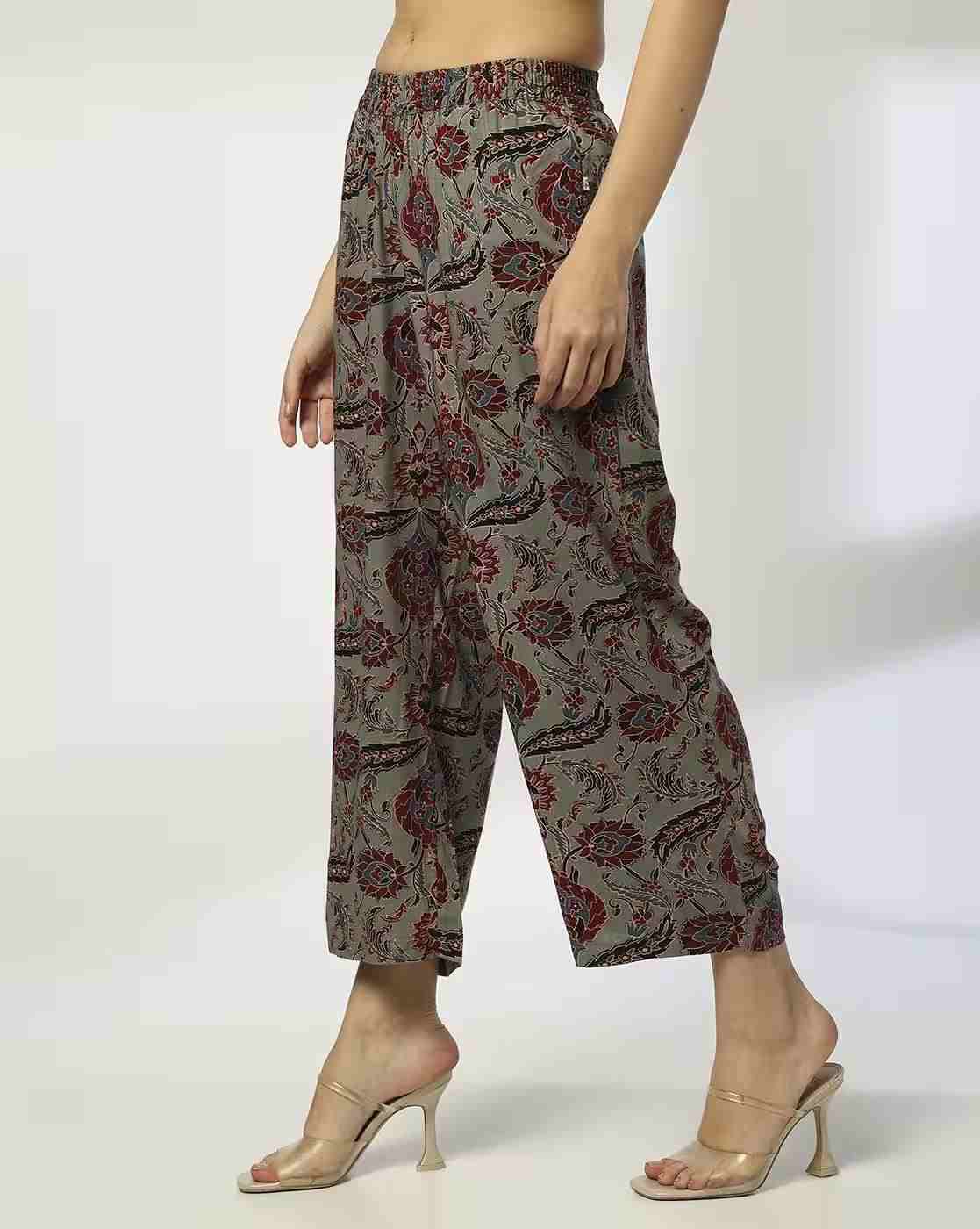 AVAASA MIX N' MATCH | Women Floral Print Palazzos|1