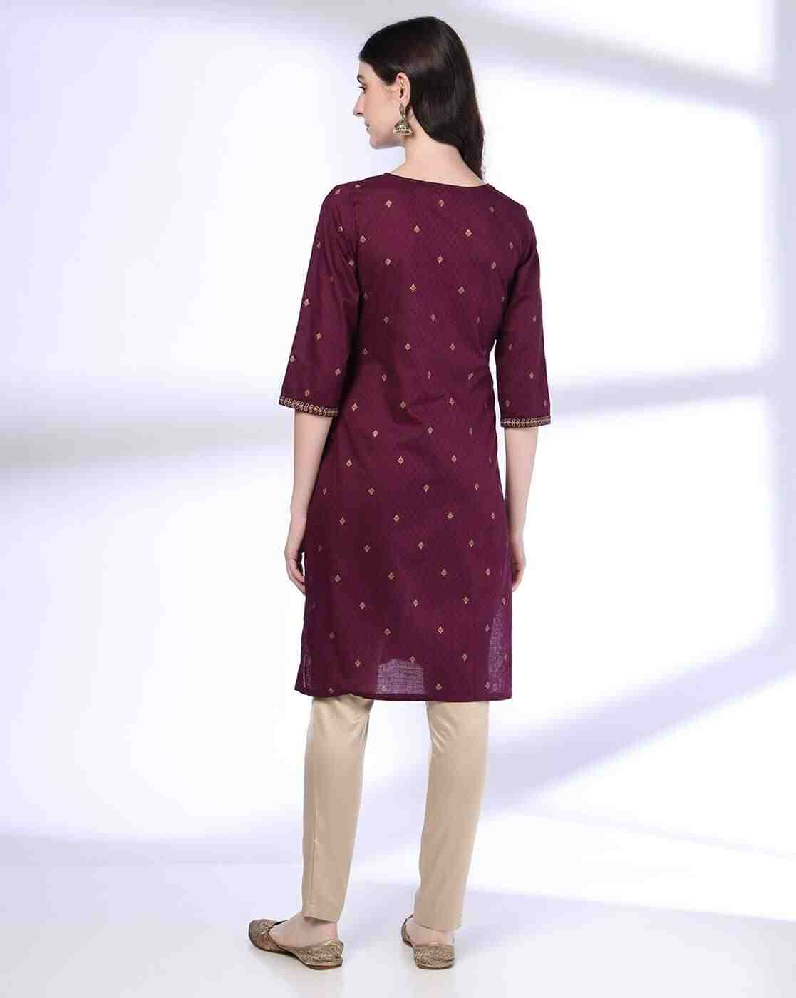 AVAASA MIX N' MATCH | Women Floral Foil Print Straight Kurta|2