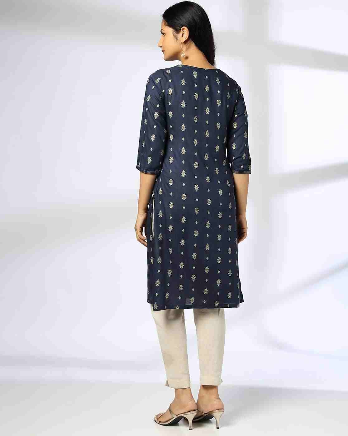 AVAASA MIX N' MATCH | Women Floral Print A-Line Kurta|2