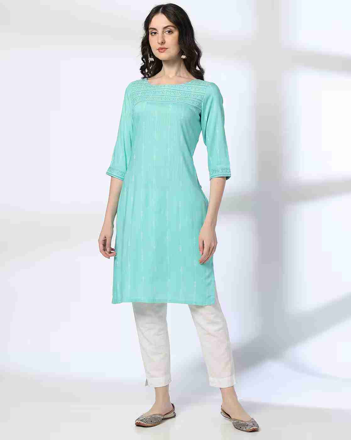 AVAASA MIX N' MATCH | Women Printed Straight Kurta|0