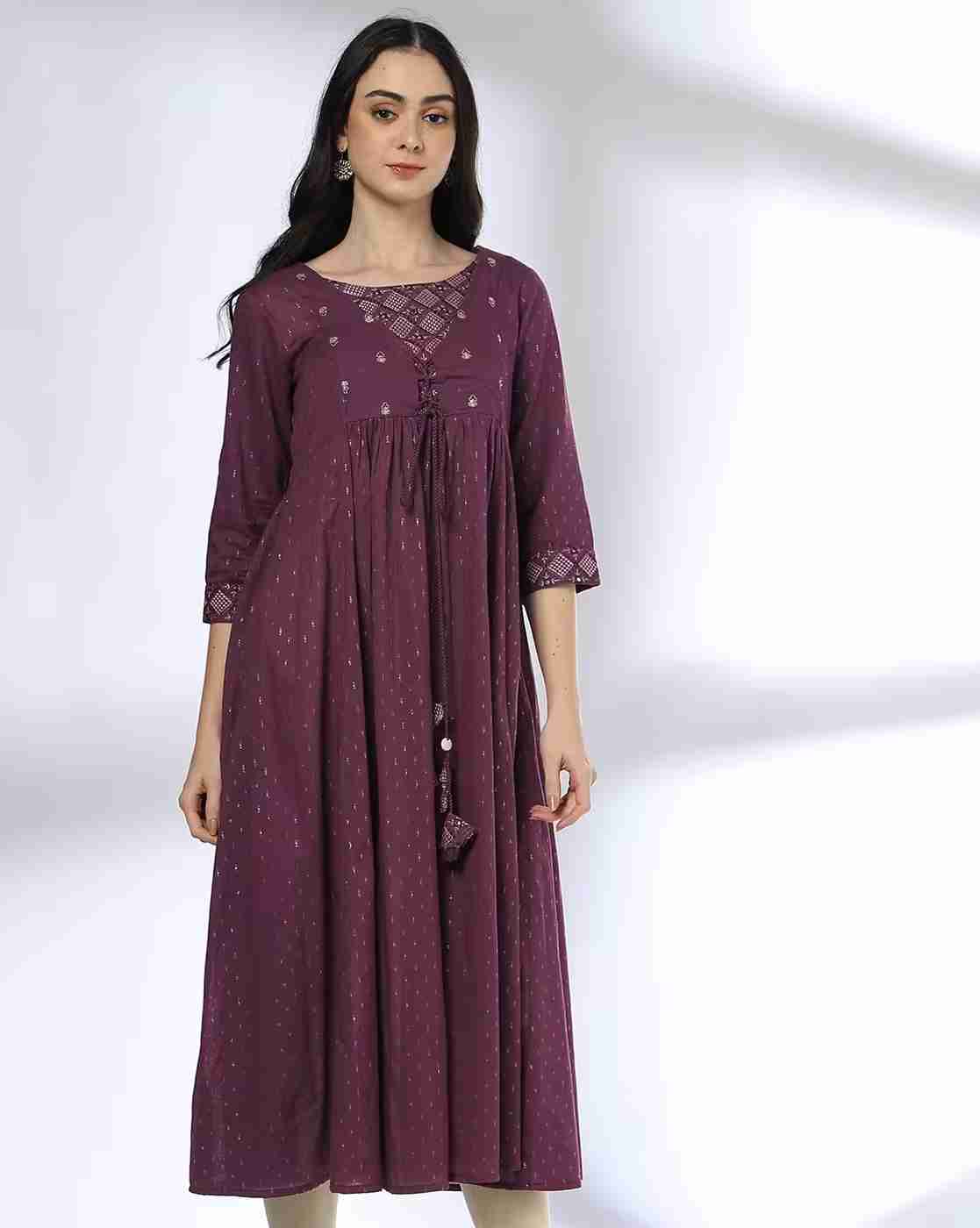 AVAASA MIX N' MATCH | Women Floral Print Flared Kurta|0