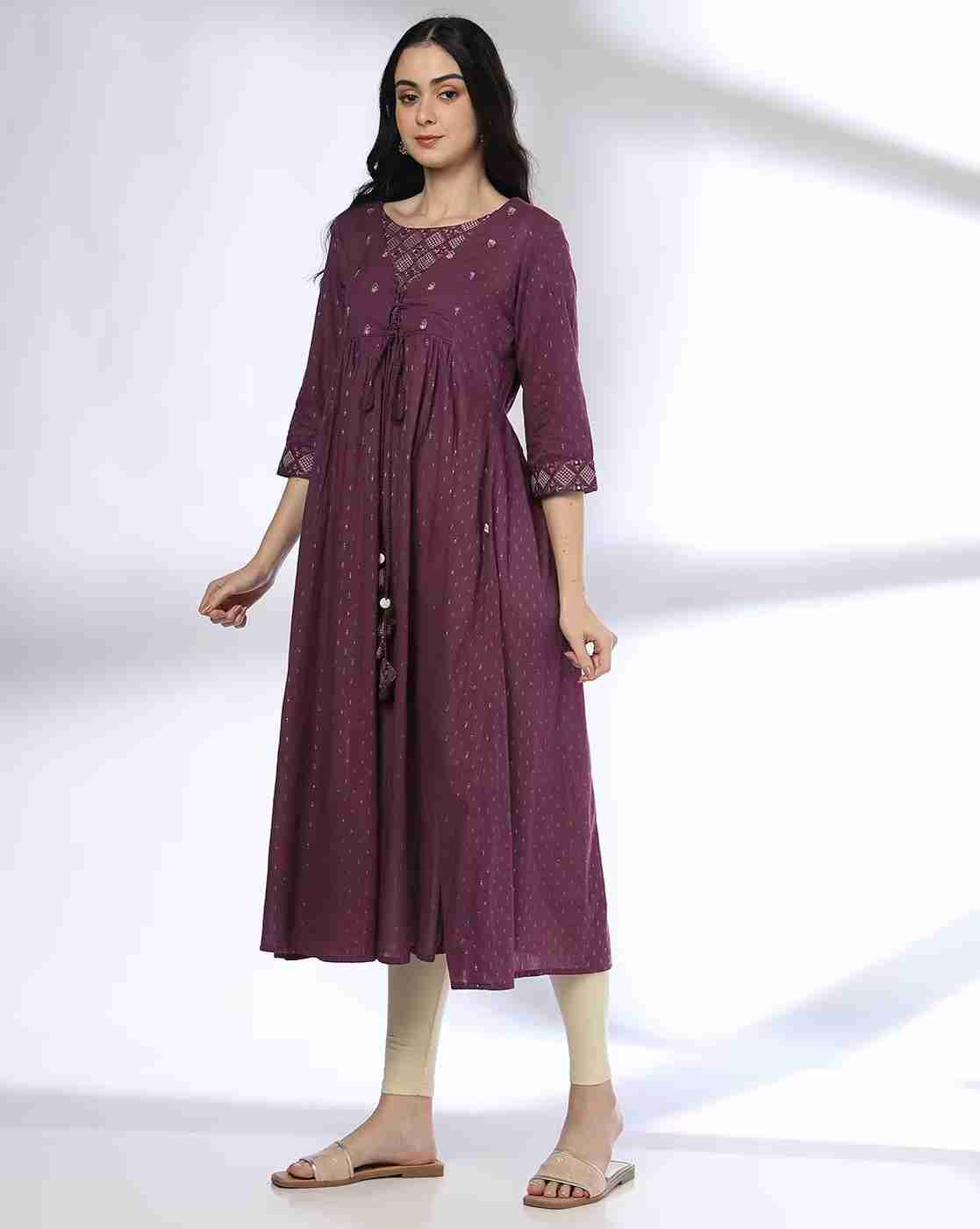 AVAASA MIX N' MATCH | Women Floral Print Flared Kurta|1