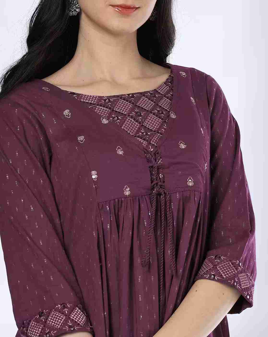 AVAASA MIX N' MATCH | Women Floral Print Flared Kurta|3