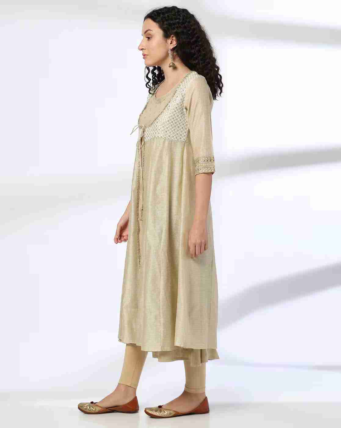 AVAASA MIX N' MATCH | Women Embellished Flared Kurta|1