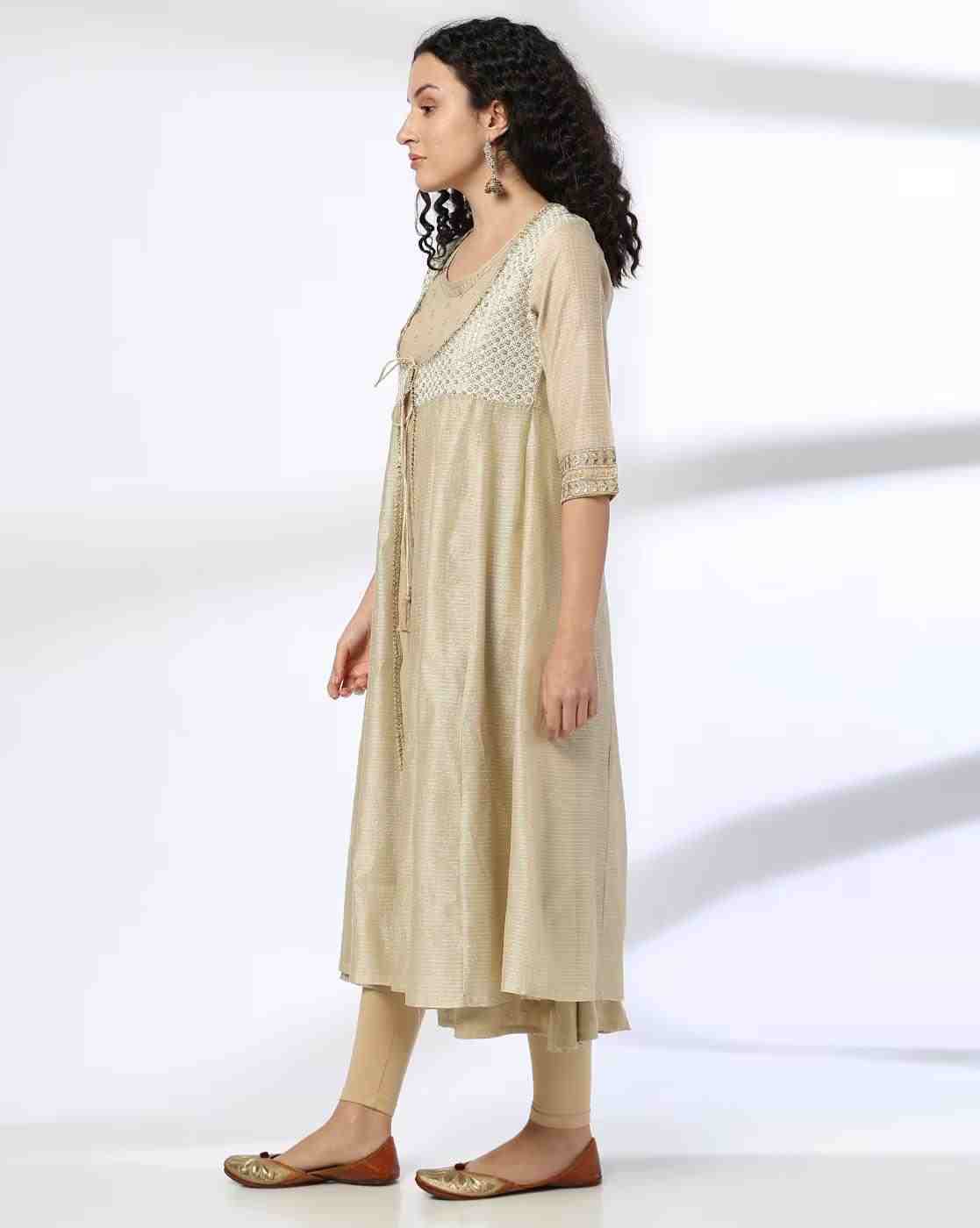 AVAASA MIX N' MATCH | Women Embellished Flared Kurta|1