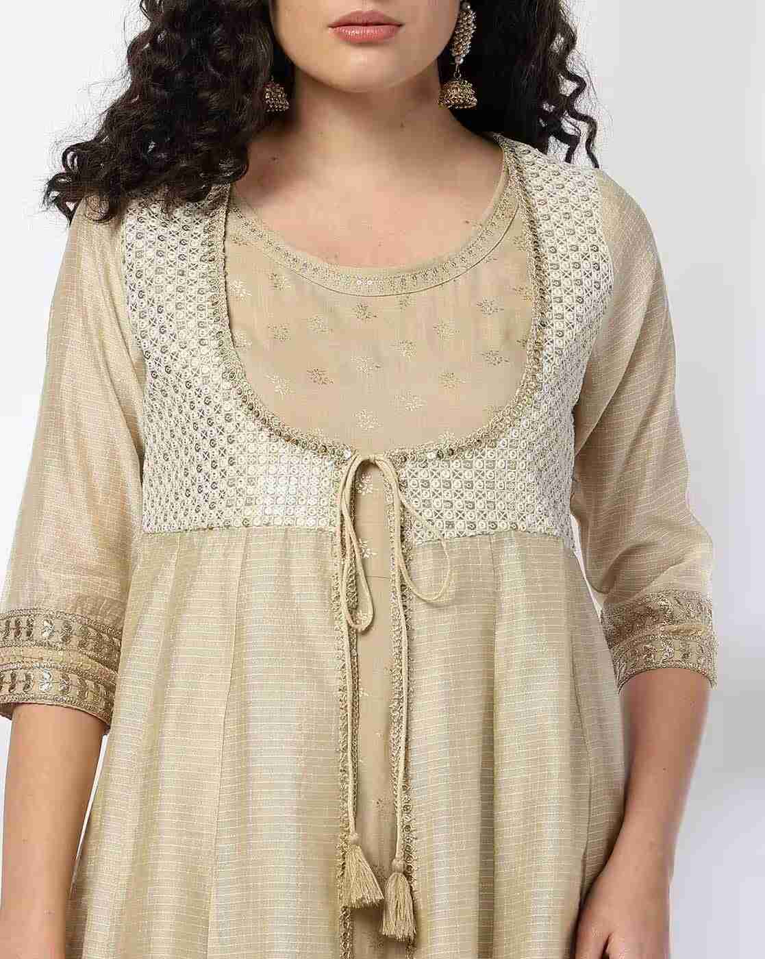 AVAASA MIX N' MATCH | Women Embellished Flared Kurta|4