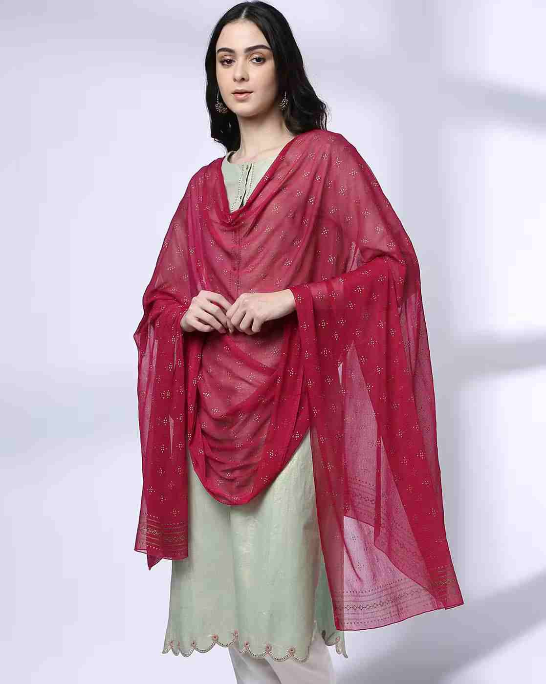 AVAASA MIX N' MATCH | Women Printed Chiffon Dupatta|0