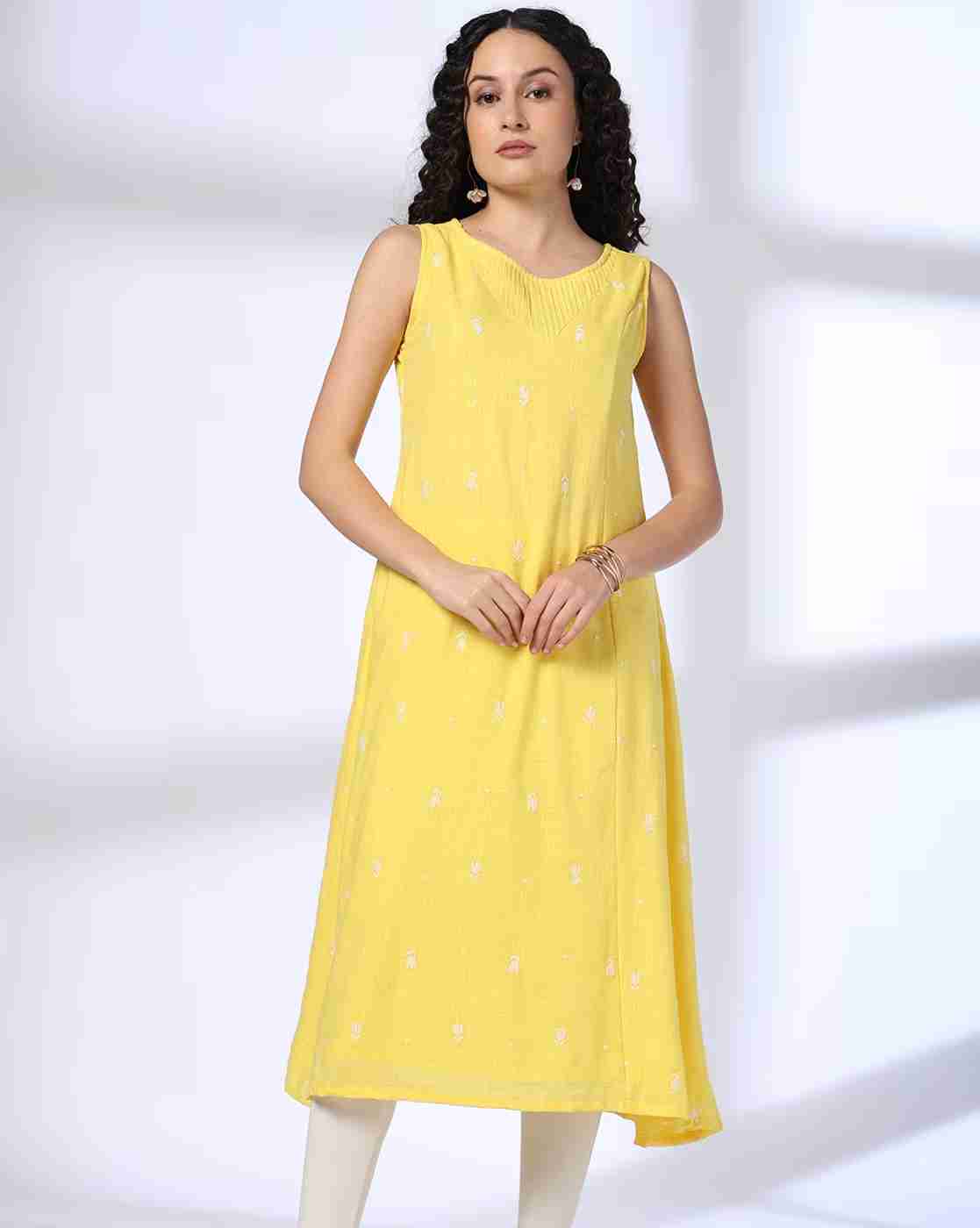 AVAASA MIX N' MATCH | Women Embroidered A-Line Kurta|0