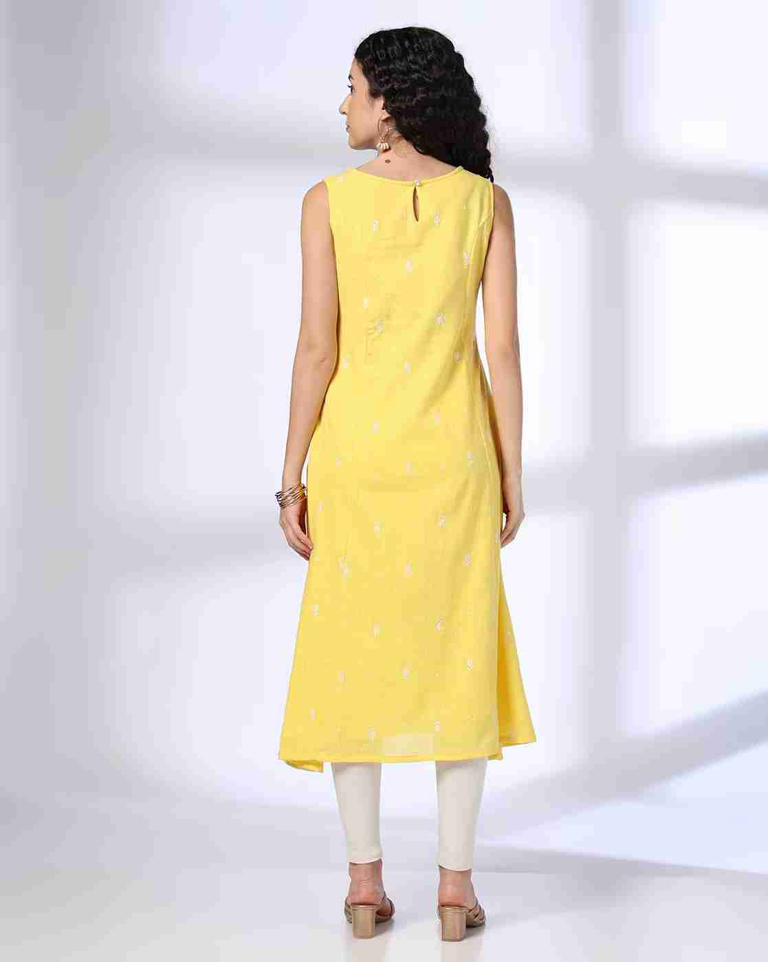 AVAASA MIX N' MATCH | Women Embroidered A-Line Kurta|2