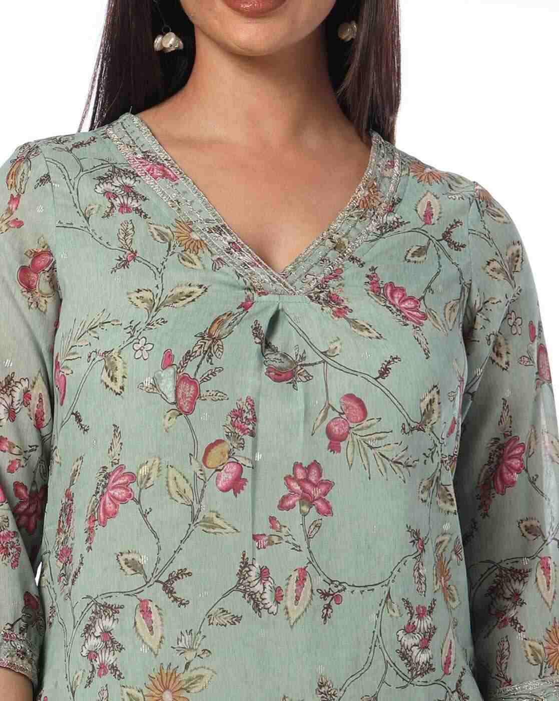 AVAASA MIX N' MATCH | Women Floral Print Straight Kurta|3