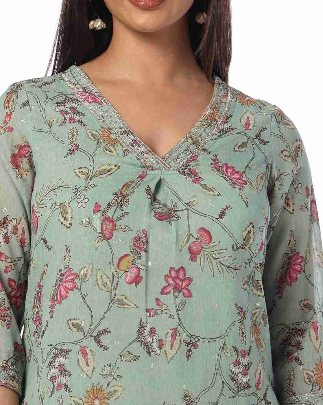 AVAASA MIX N' MATCH | Women Floral Print Straight Kurta|3