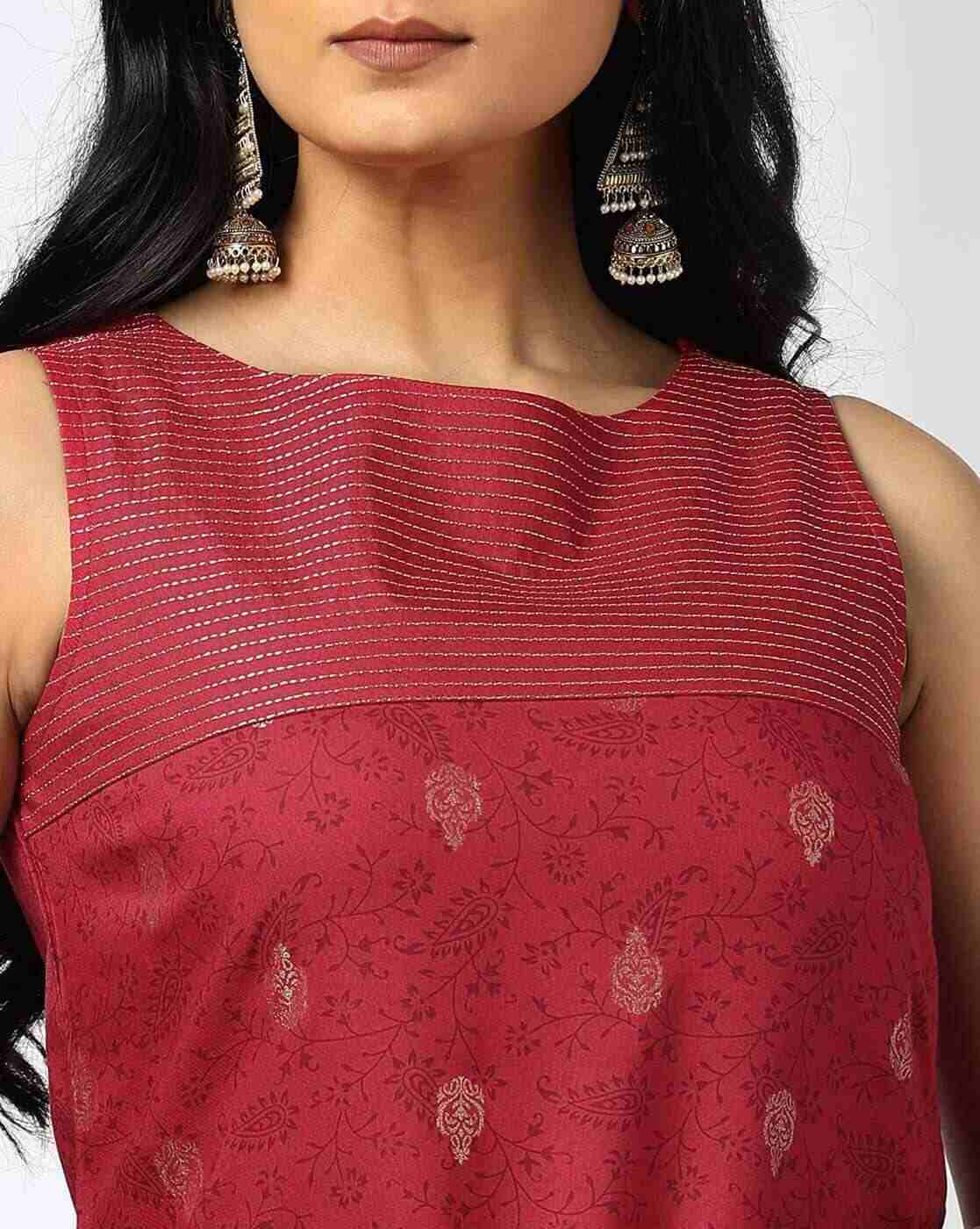 AVAASA MIX N' MATCH | Women Paisley Print Straight Kurta with Palazzos|4